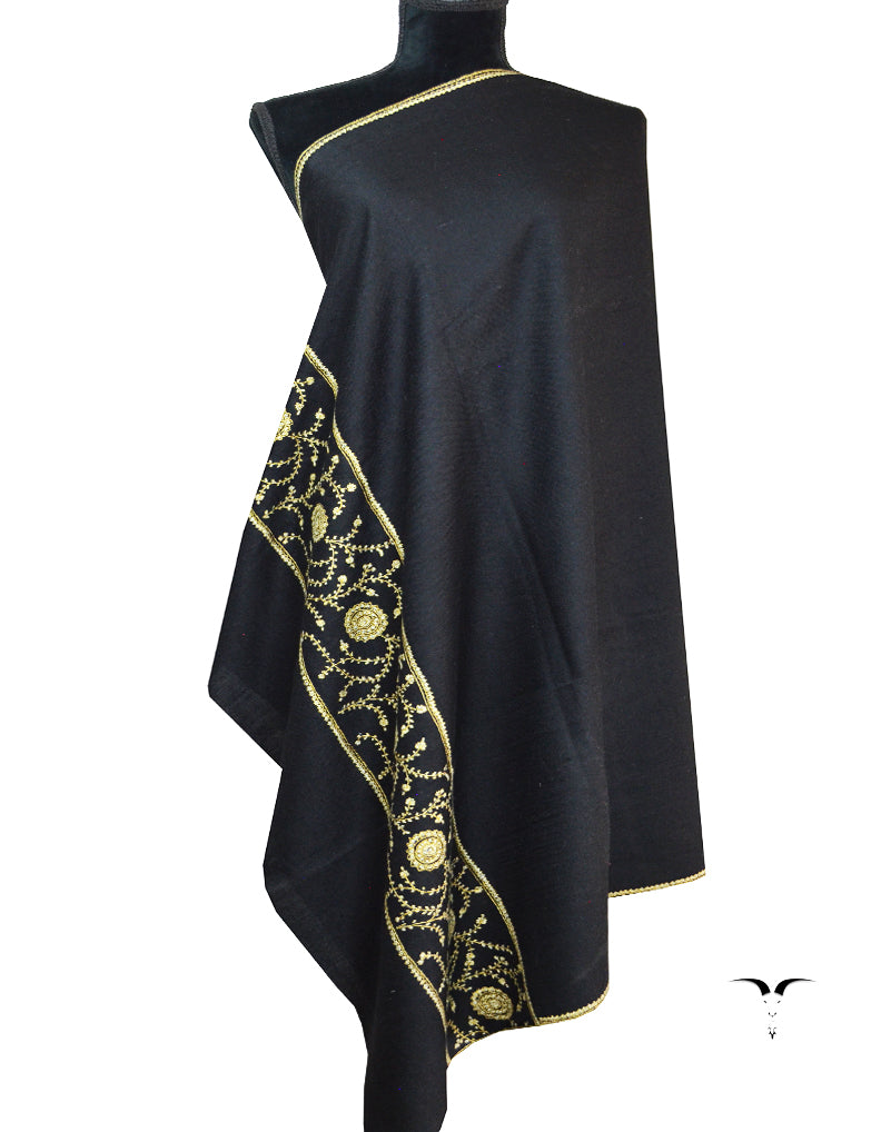 black embroidery pashmina shawl 8610