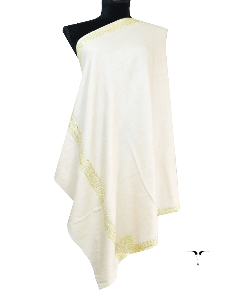 white tilla embroidery pashmina shawl 8614