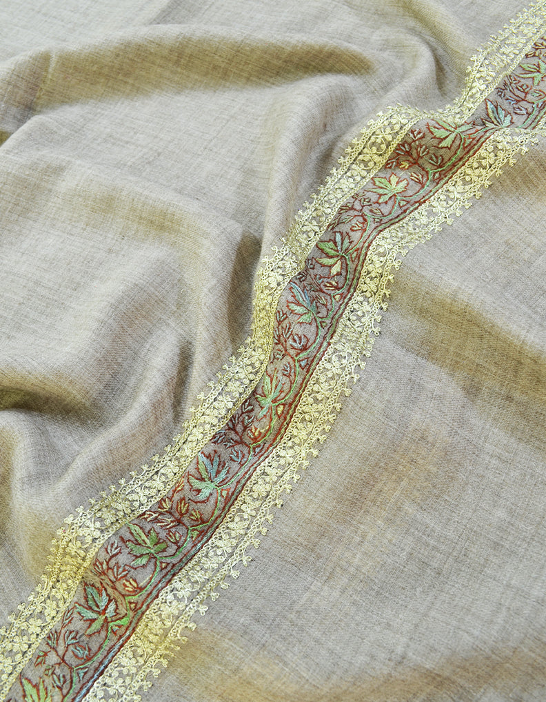 light natural embroidery Pashmina stole 8670