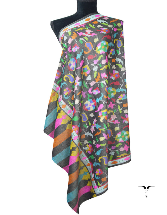 charcoal black kani jamma shawl 8720