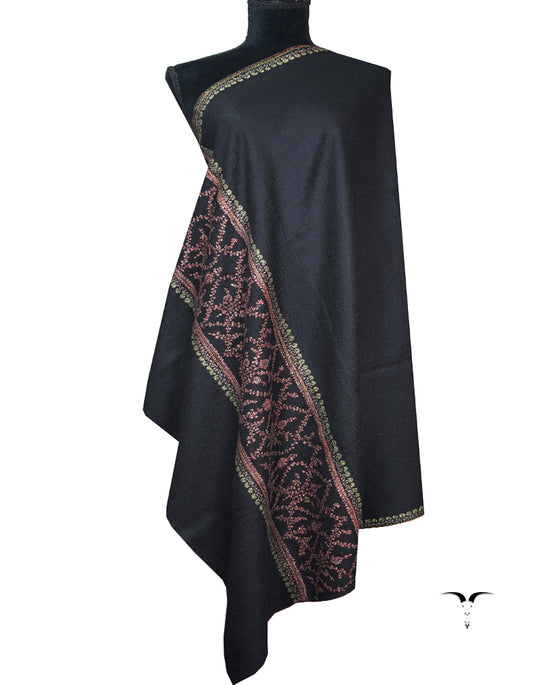 black embroidery GI pashmina shawl 8772