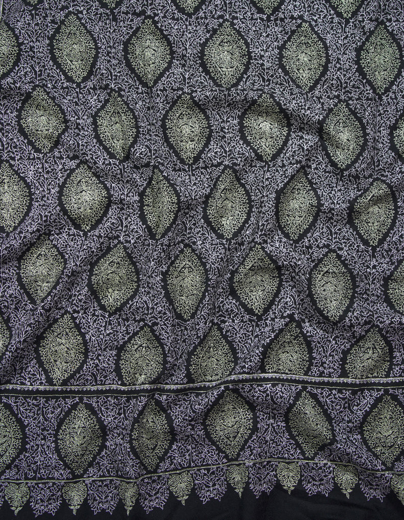 black jamma embroidery pashmina shawl 8780