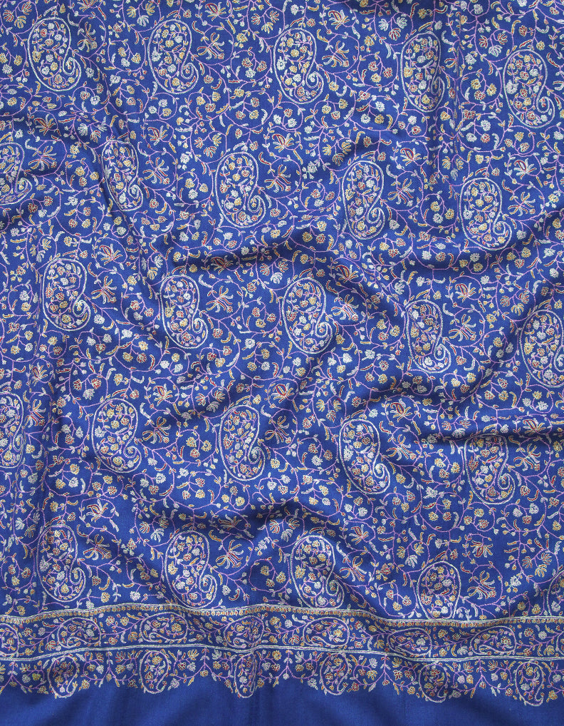 blue jamma embroidery pashmina shawl 8782