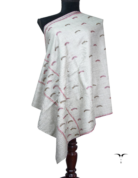 harbor gray booti embroidery pashmina stole 8787