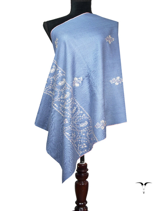 carolina blue embroidery pashmina stole 8789