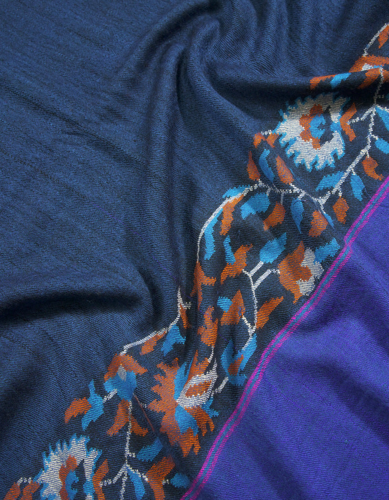 space blue kani palla pashmina stole 8819