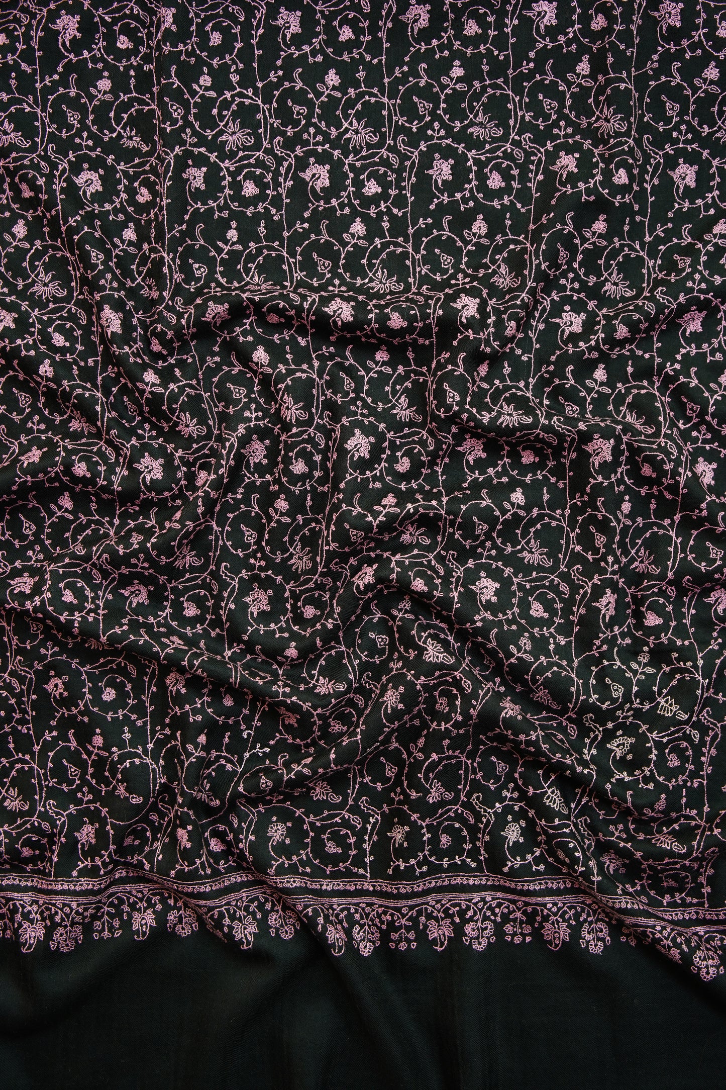 raven black GI jamma embroidery pashmina shawl 8837
