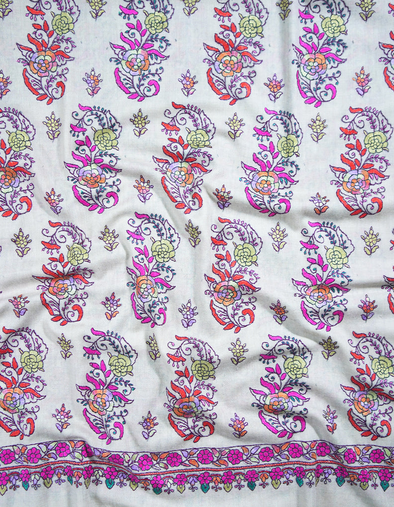 white butis jamma embroidery pashmina shawl 8851