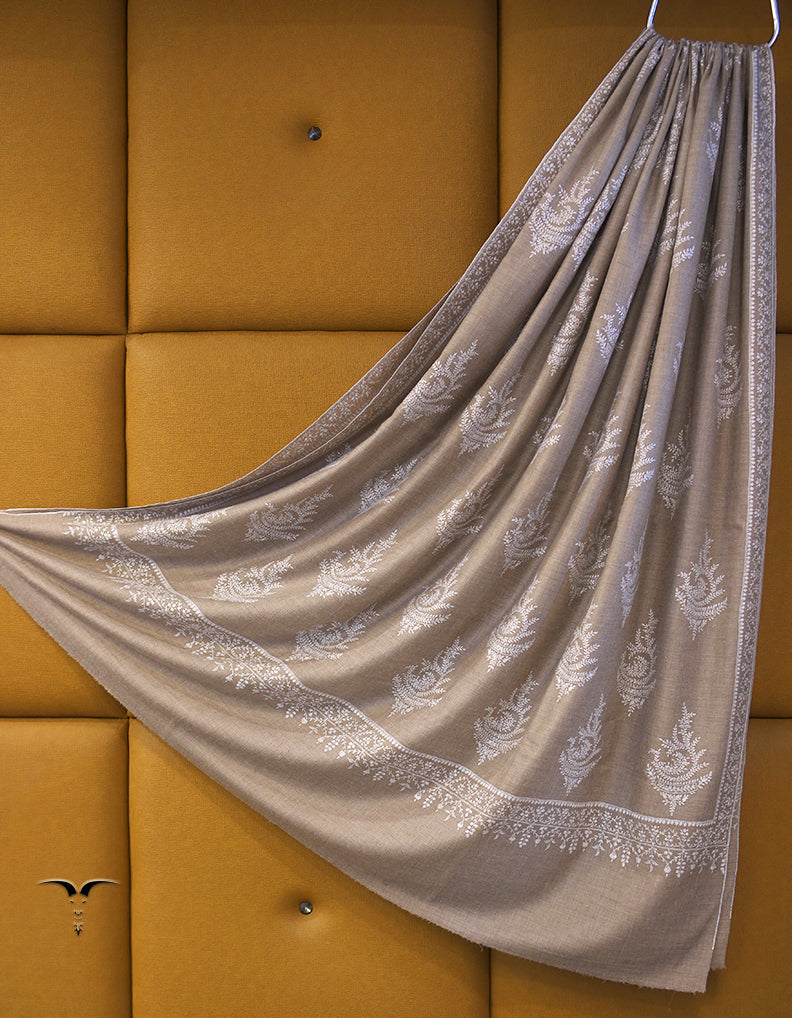 natural butis XL embroidery GI pashmina shawl 8862