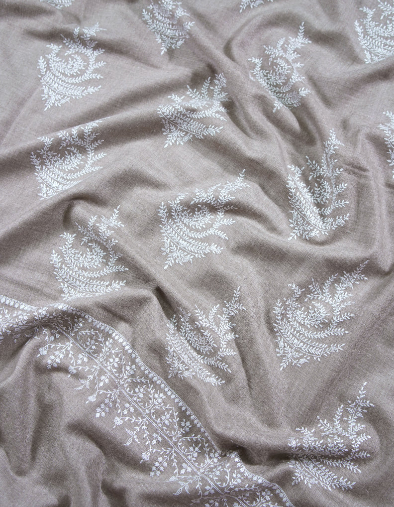 natural butis XL embroidery GI pashmina shawl 8862