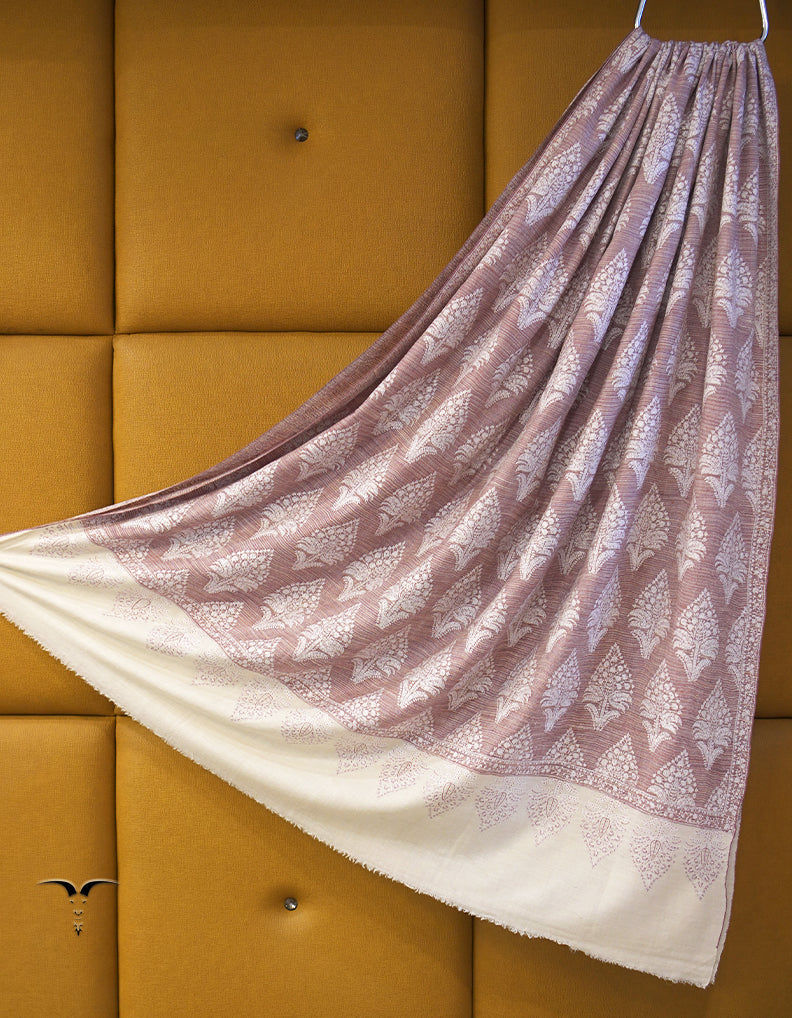 light hibiscus XL butis jamma embroidery GI pashmina shawl 8871