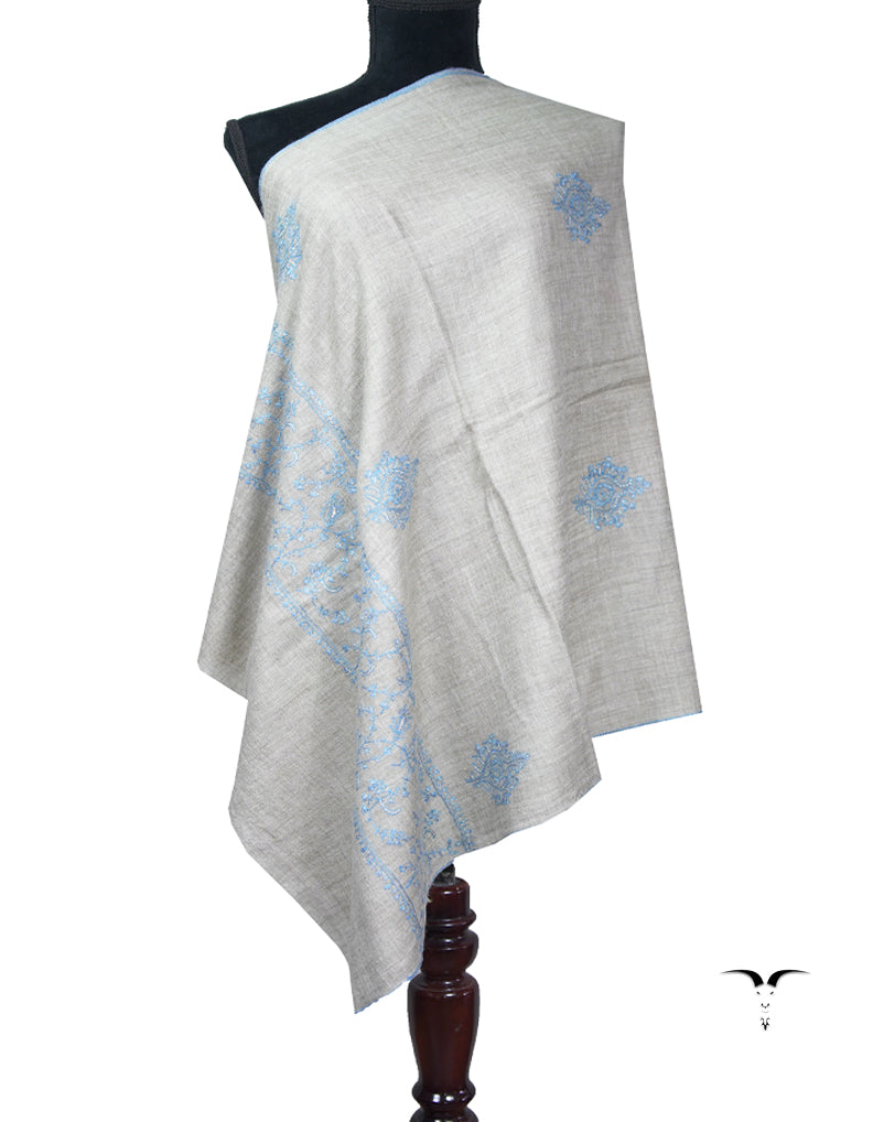 natural embroidery pashmina stole 8898