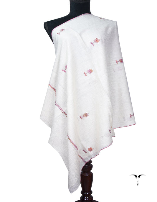 snow white butis embroidery pashmina stole 8967