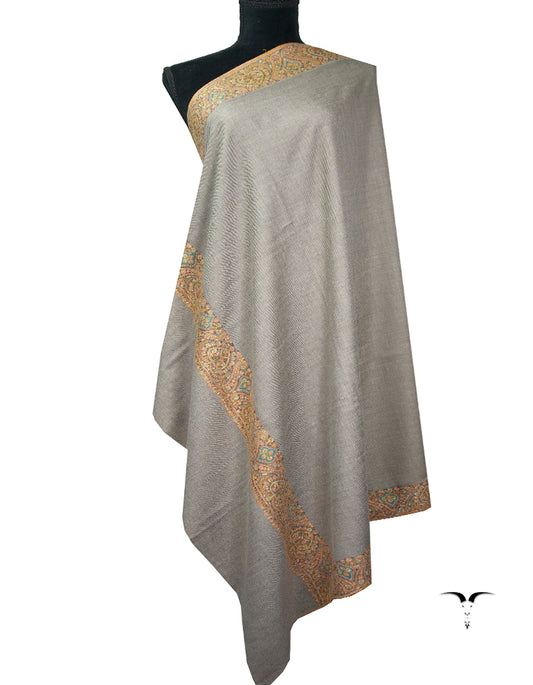 dark natural embroidery pashmina shawl 8972