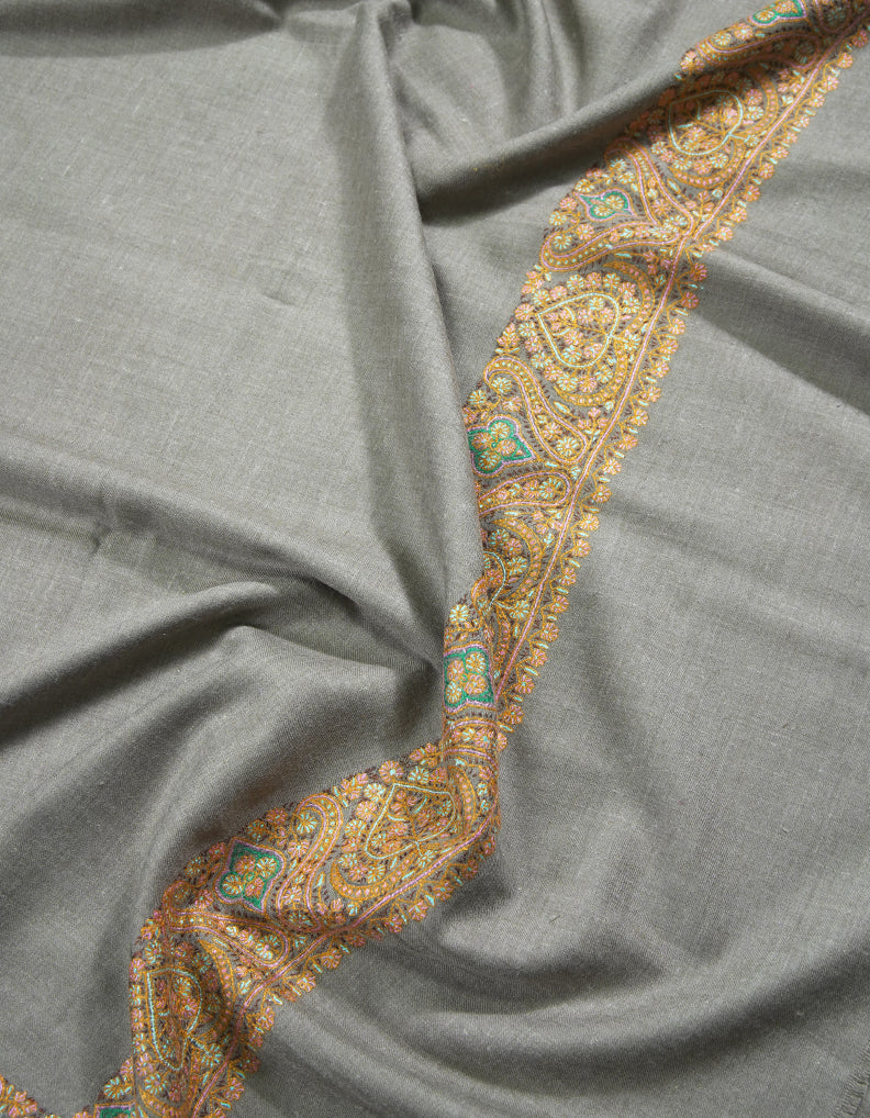 dark natural embroidery pashmina shawl 8972