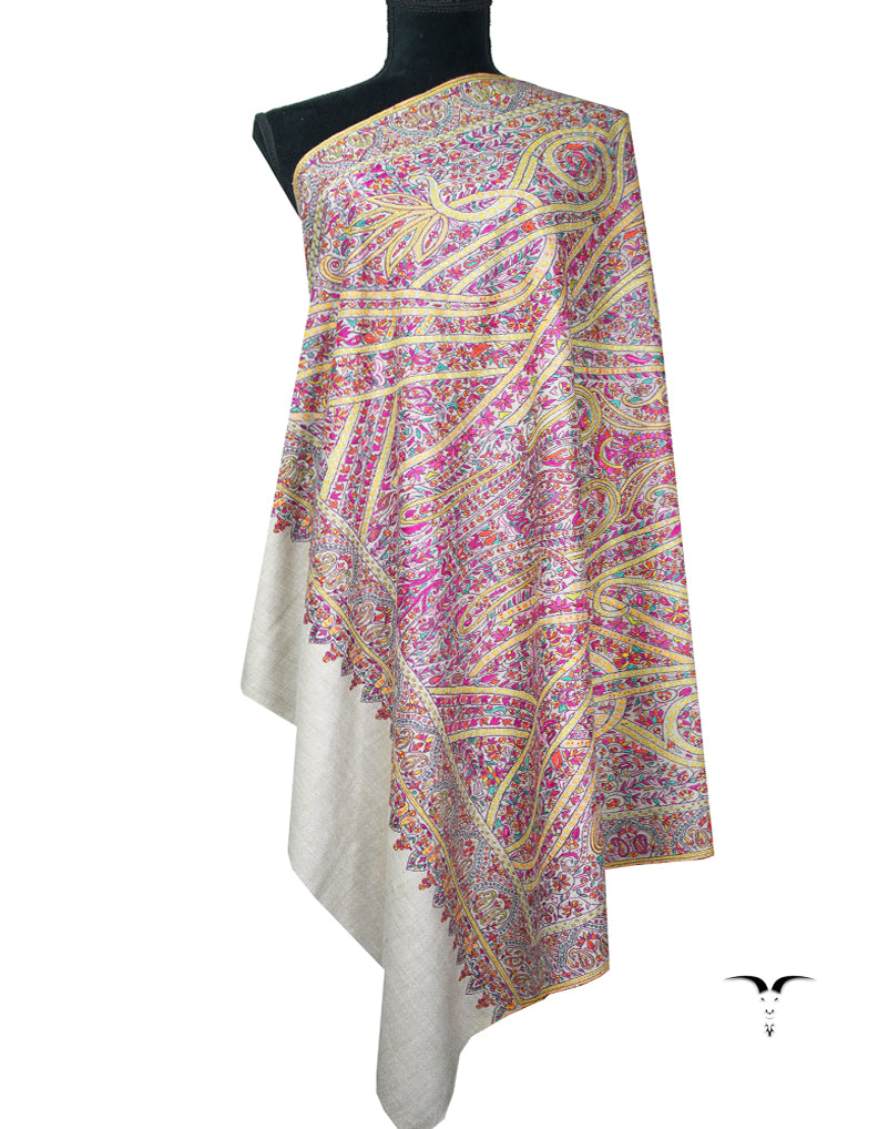 natural jamma embroidery pashmina shawl 8975