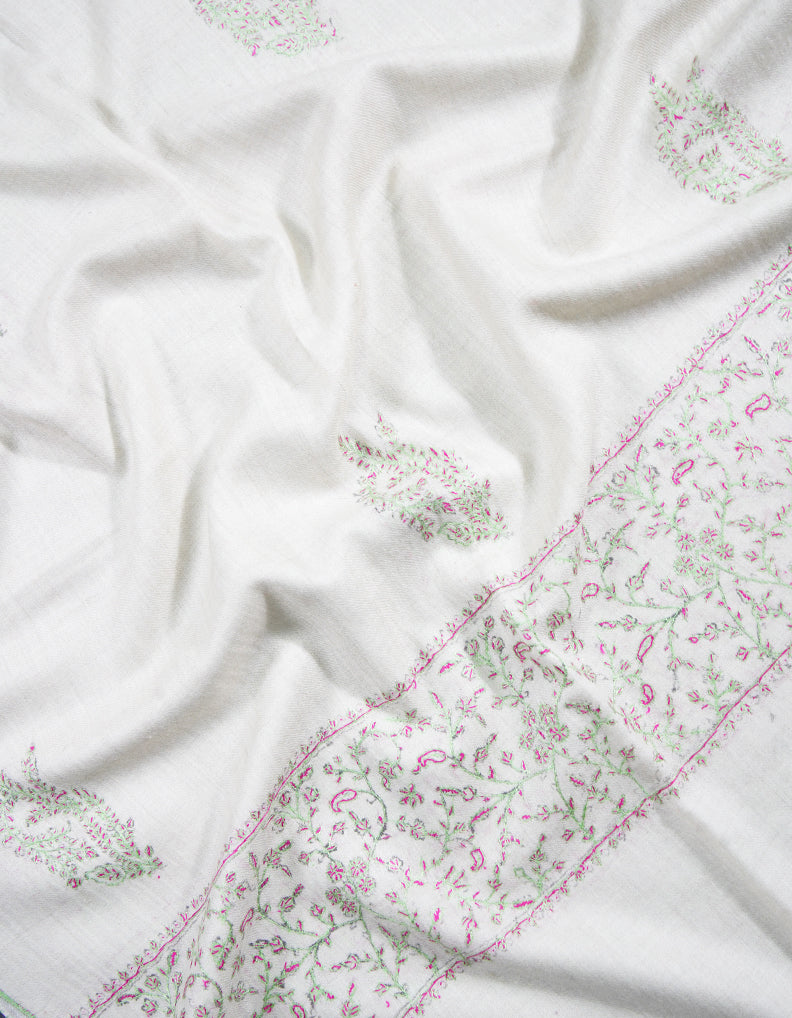 off-white butis embroidery pashmina stole 8989