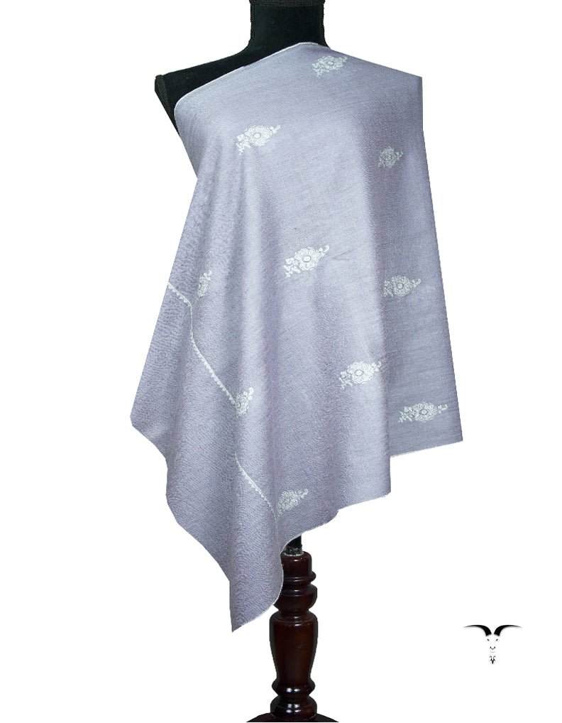 grayish pigeon butis embroidery pashmina stole 9000