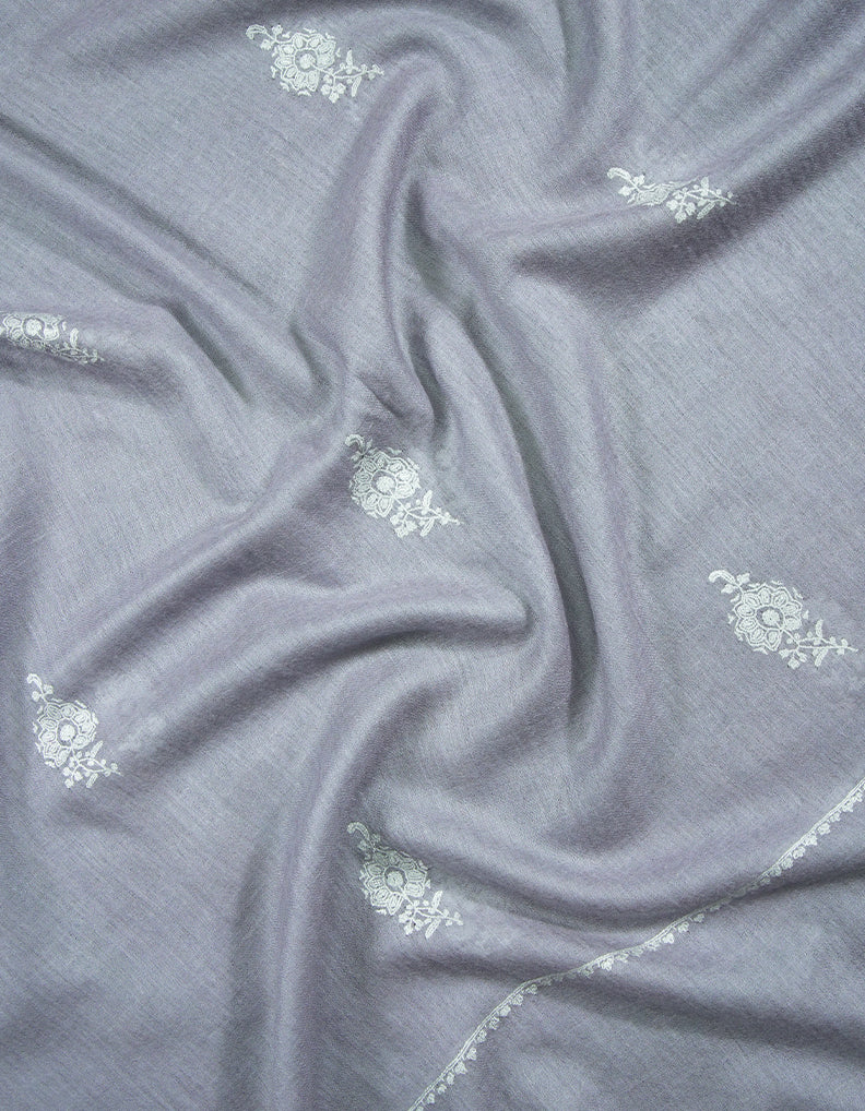 grayish pigeon butis embroidery pashmina stole 9000