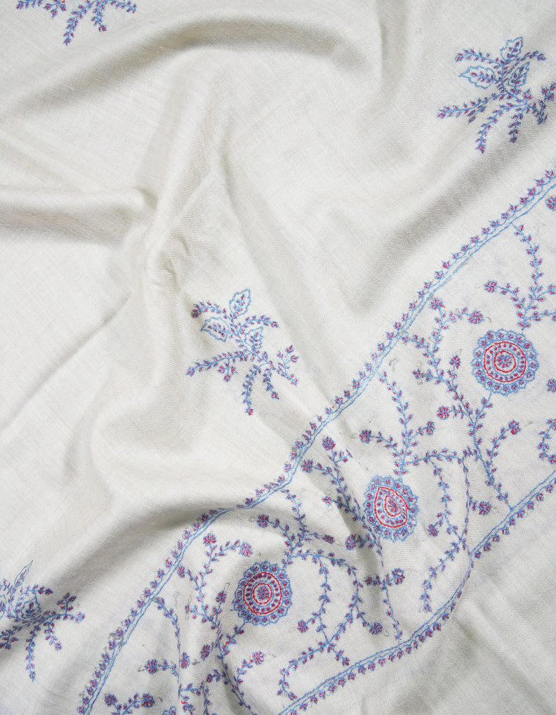 snow white butis embroidery pashmina stole 9001
