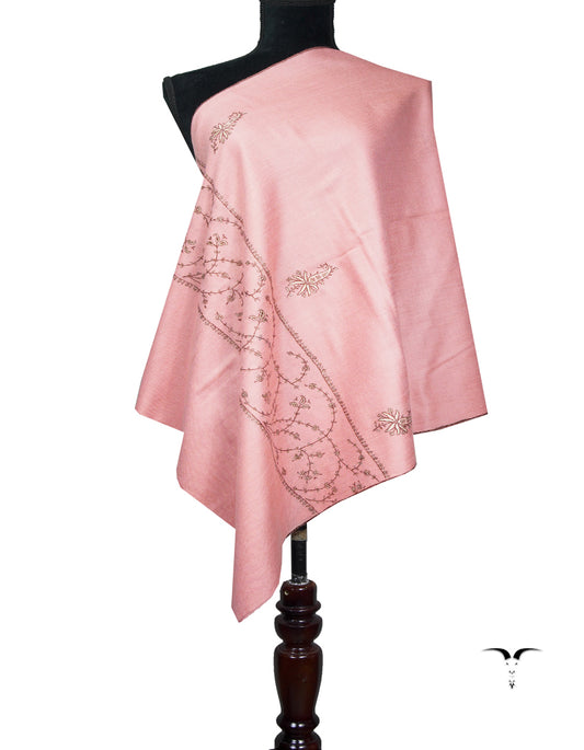 light brick punch pink butis embroidery pashmina stole 9003