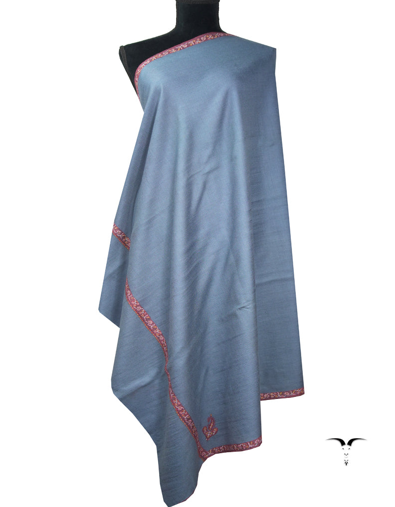 darkish pigeon embroidery pashmina shawl 9067