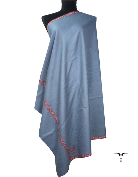 darkish pigeon embroidery pashmina shawl 9067