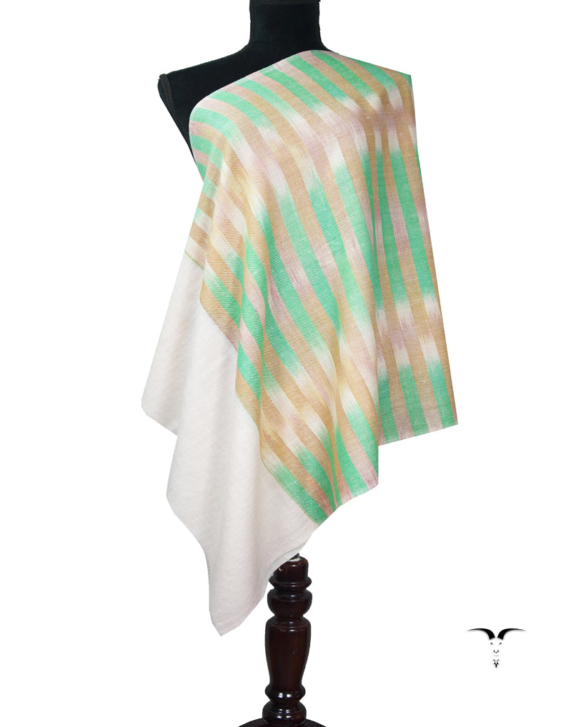 creamy white ekat design pashmina stole 9095