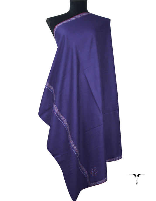 denim blue embroidery pashmina shawl 9109