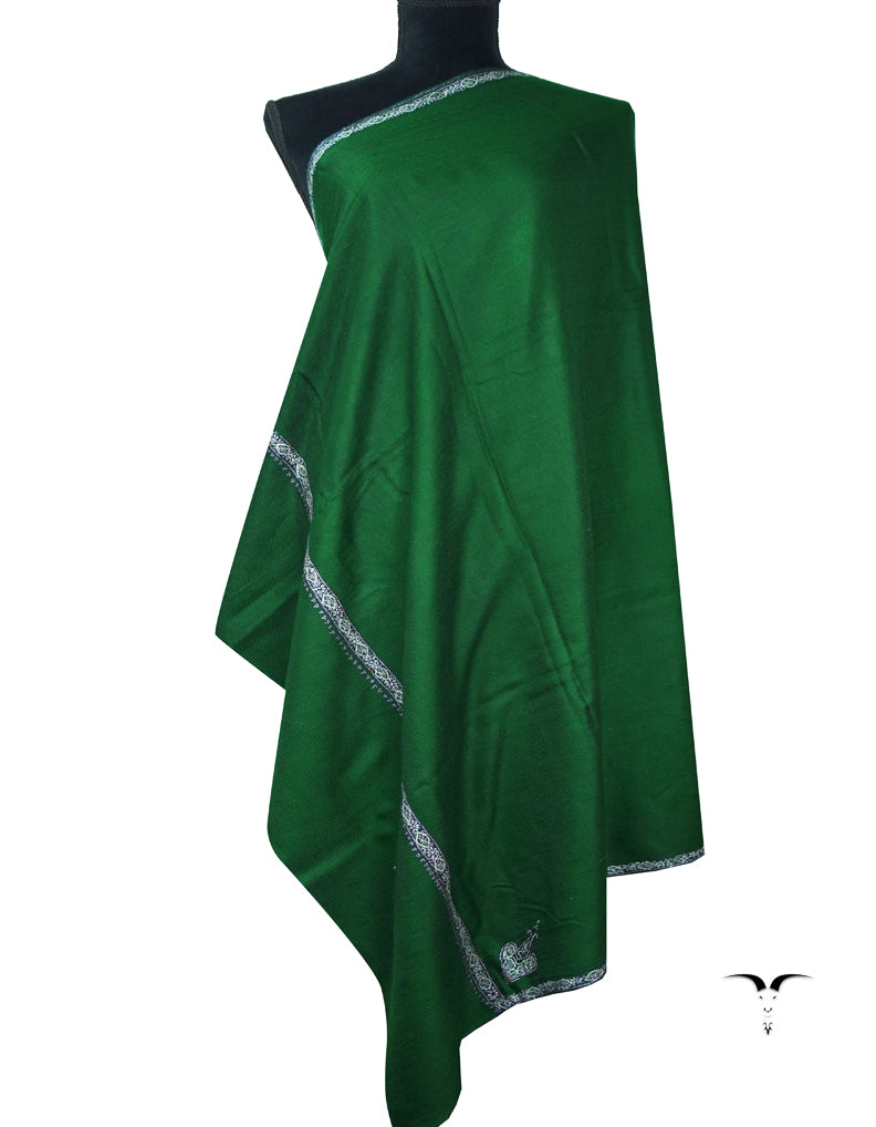 sacramento green embroidery pashmina shawl 9116
