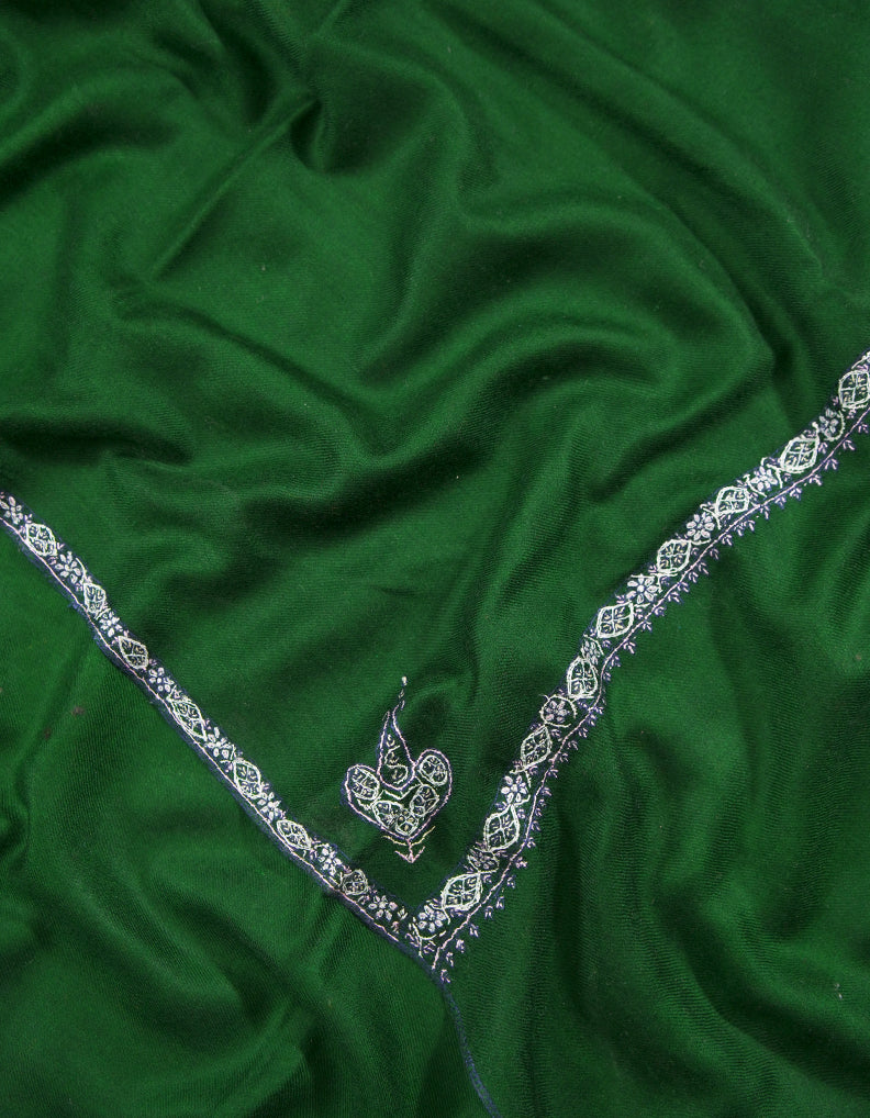 sacramento green embroidery pashmina shawl 9116