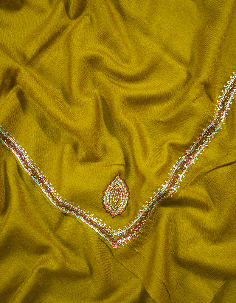 amber honey tilla embroidery pashmina shawl 9118