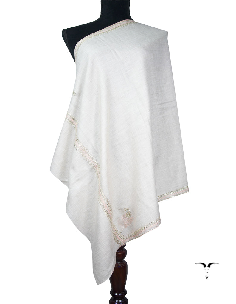 off-white tilla embroidery pashmina stole 9133