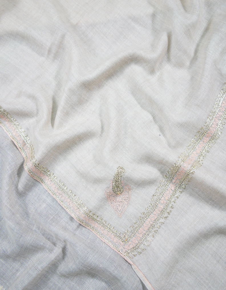 off-white tilla embroidery pashmina stole 9133