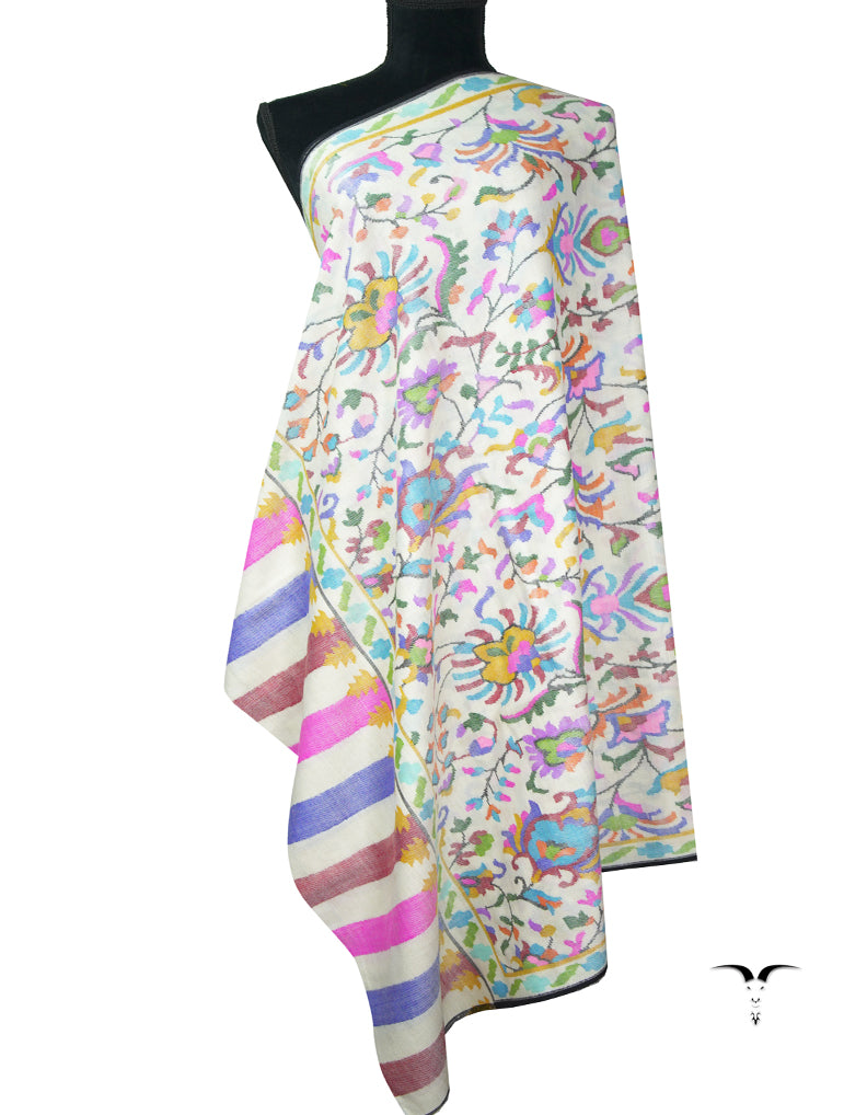 pure-white kanni jamma shawl 9143