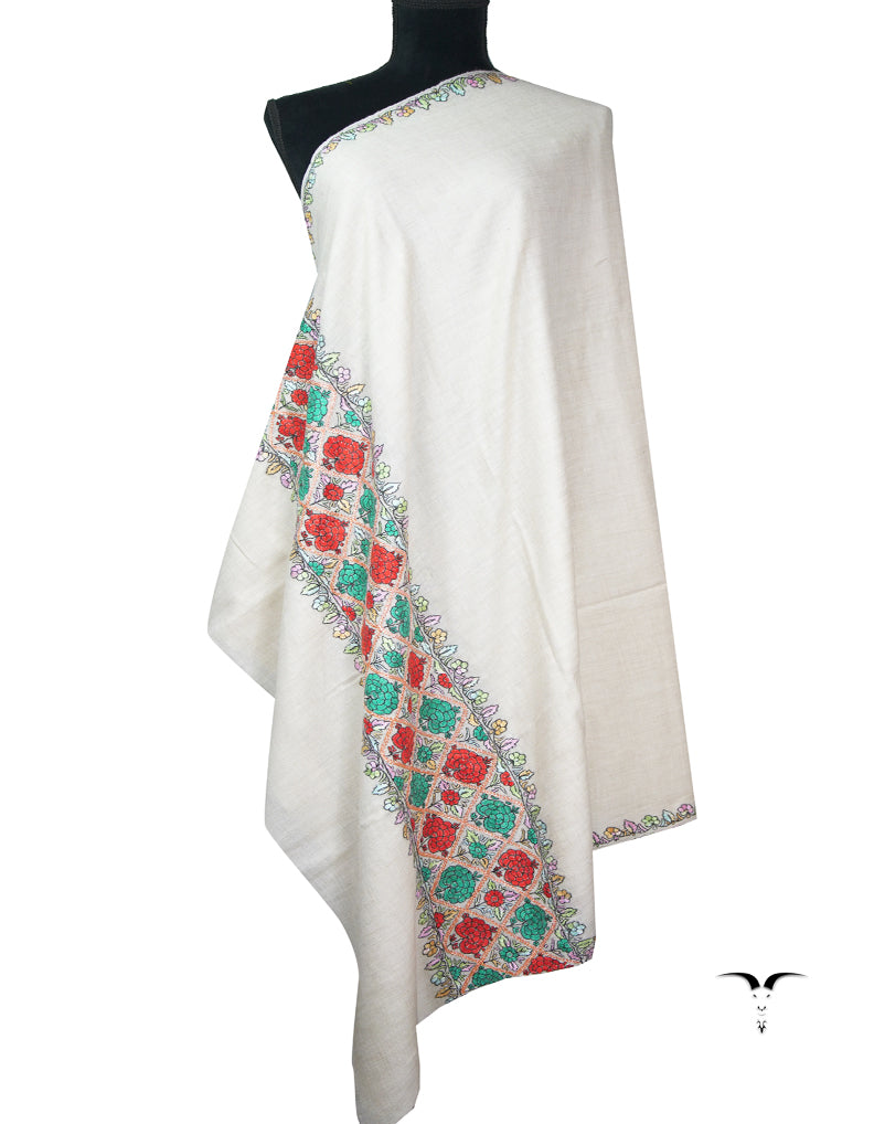 off-white palla embroidery pashmina shawl 9152