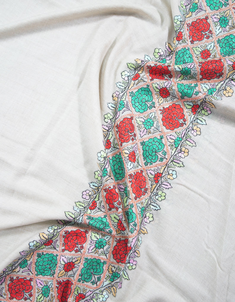 off-white palla embroidery pashmina shawl 9152