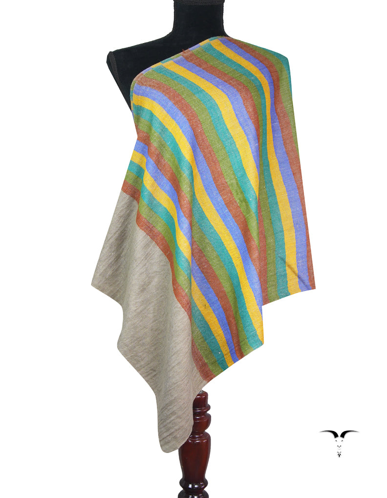multi-coloured striped pashmina stole 9214