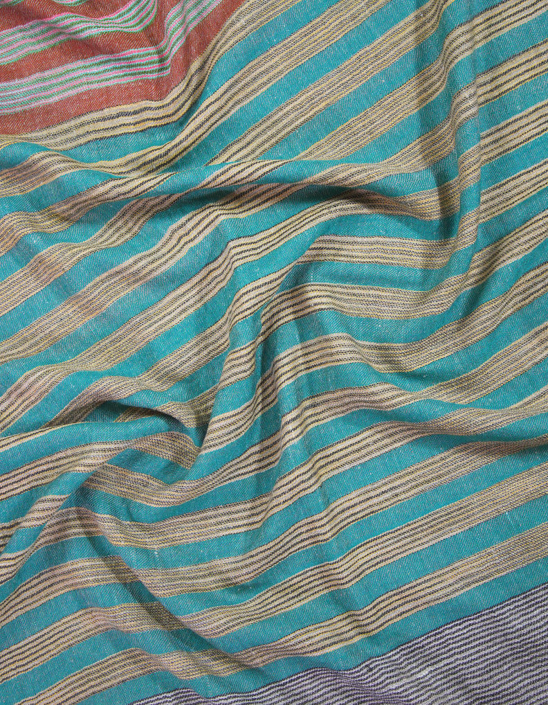 multi-coloured striped pashmina stole 9215