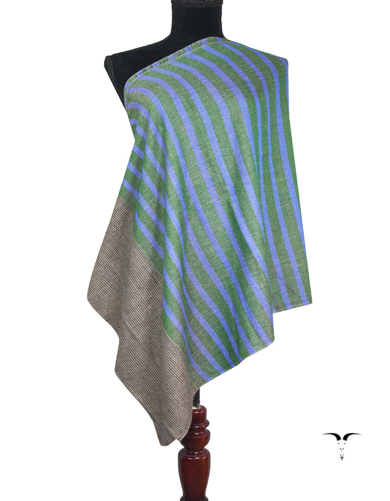 green and blue striped pashmina stole 9221