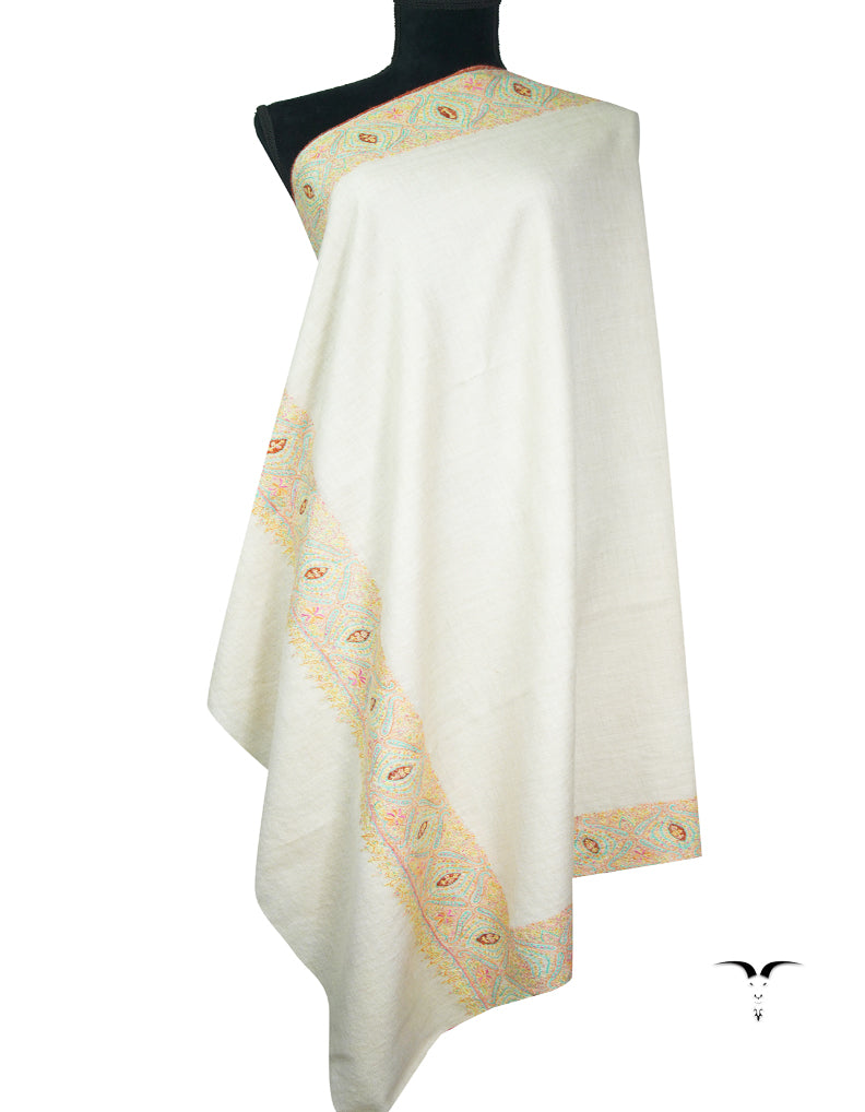 off-white embroidery pashmina shawl 9247