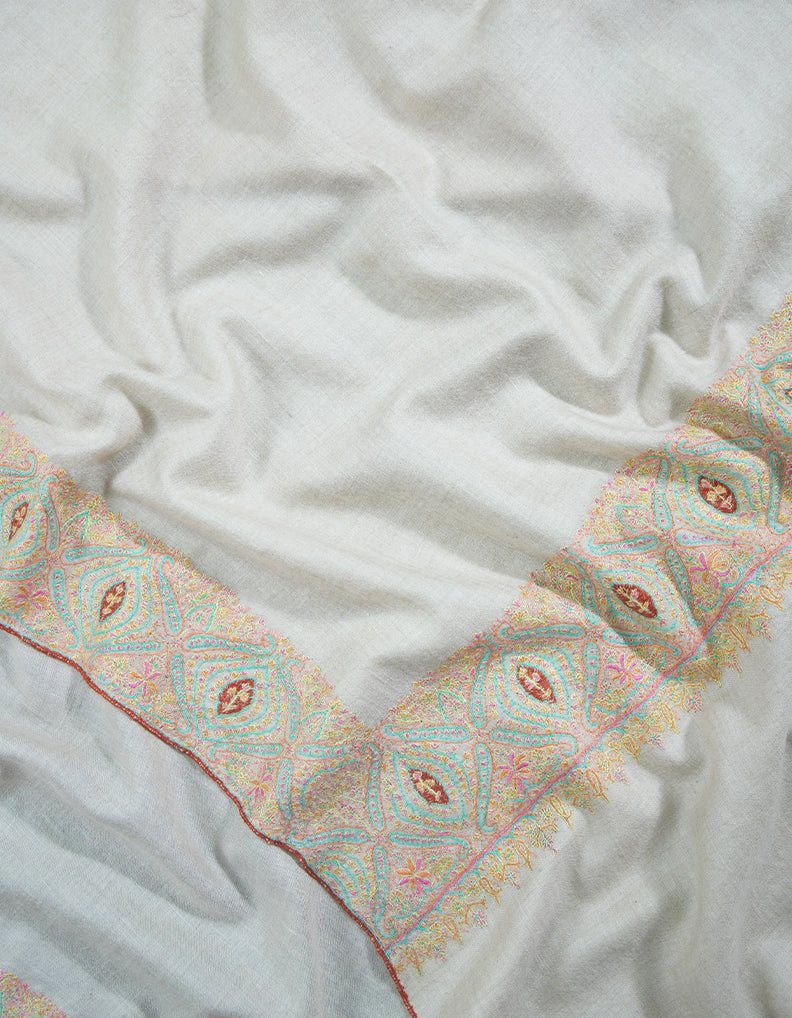 off-white embroidery pashmina shawl 9247