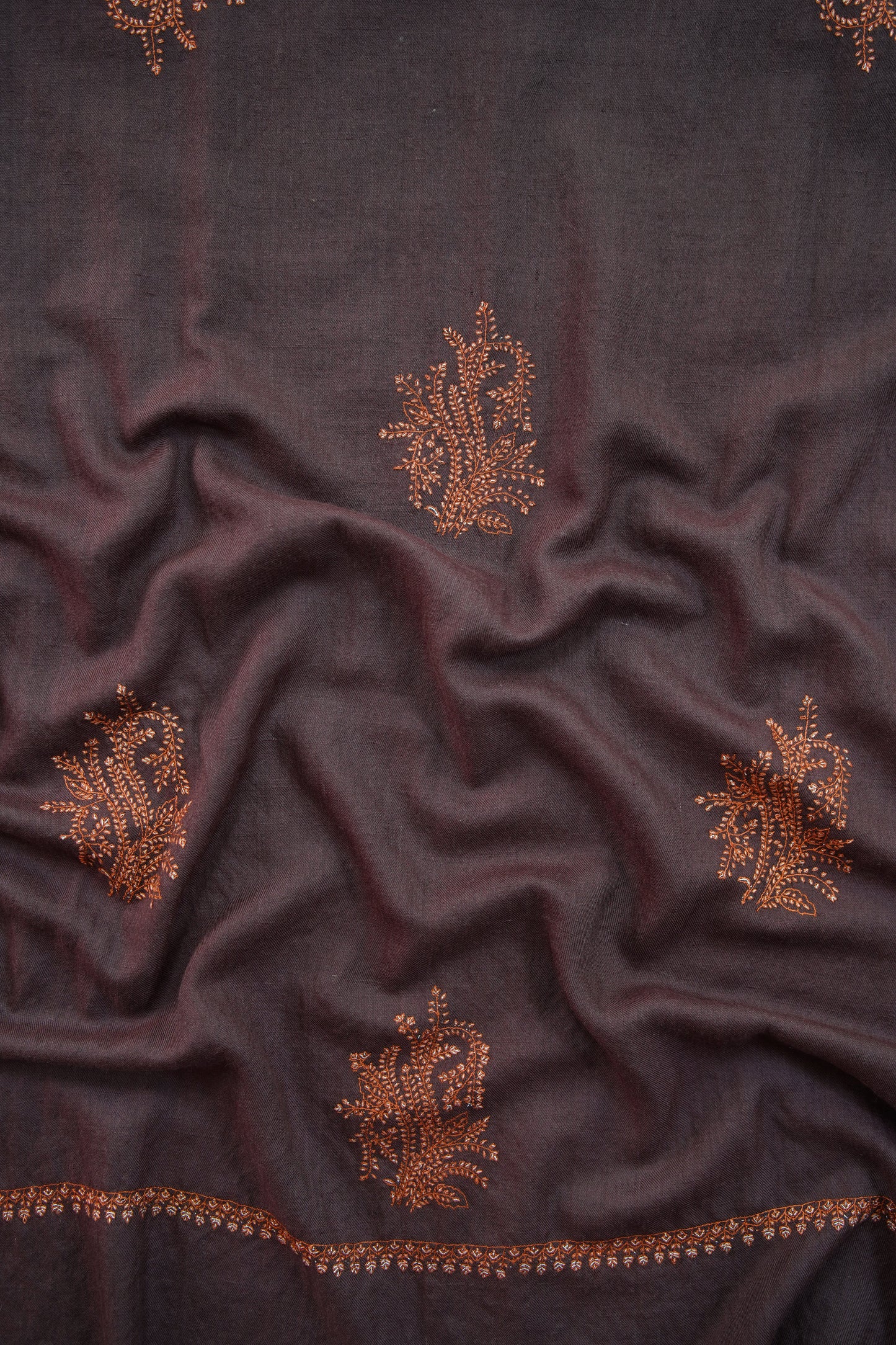 dark ruby wine butis embroidery pashmina shawl 9249