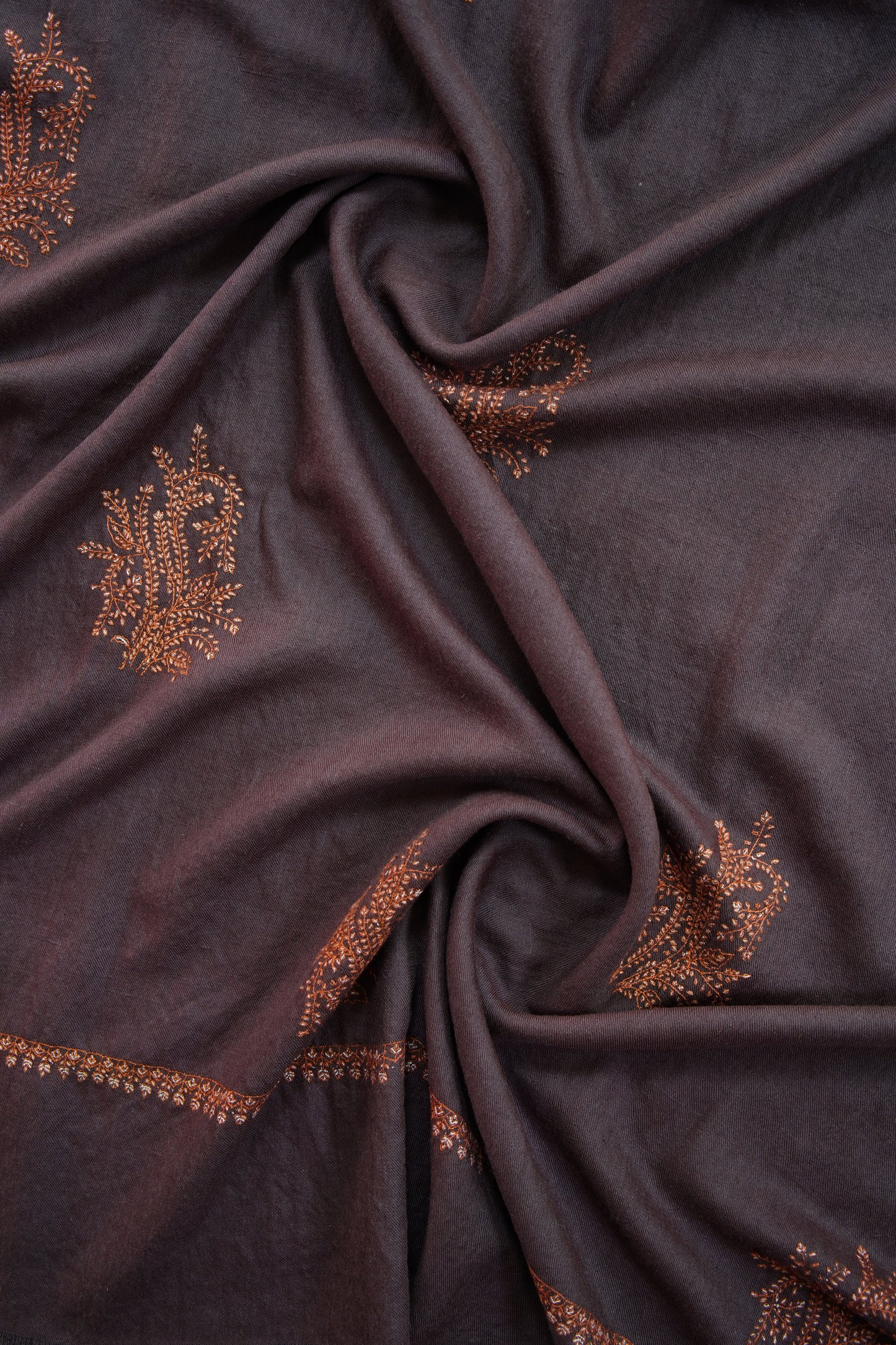 dark ruby wine butis embroidery pashmina shawl 9249