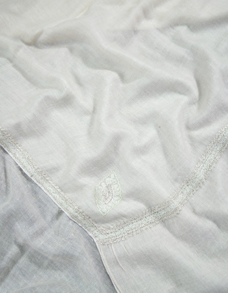 off-white tilla embroidery pashmina stole 9284