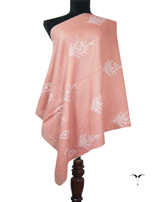 warm tone flamingo butis embroidery pashmina stole 9295