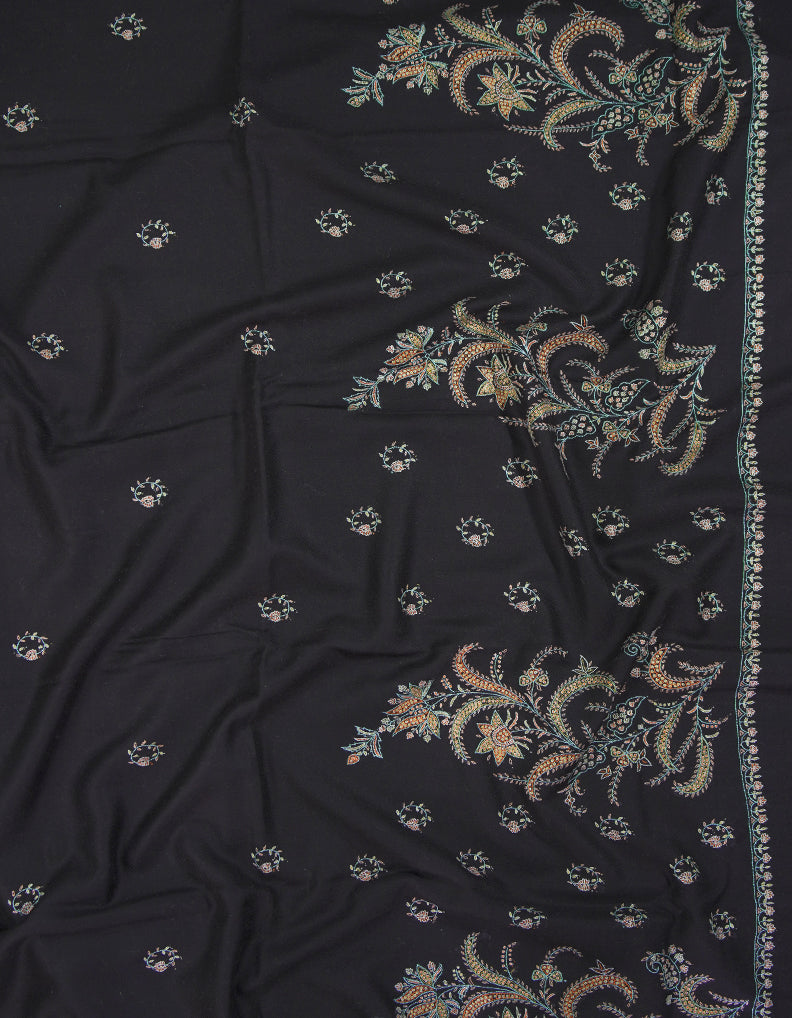Dark Brown/chocolate  XL embroidery pashmina shawl 9334