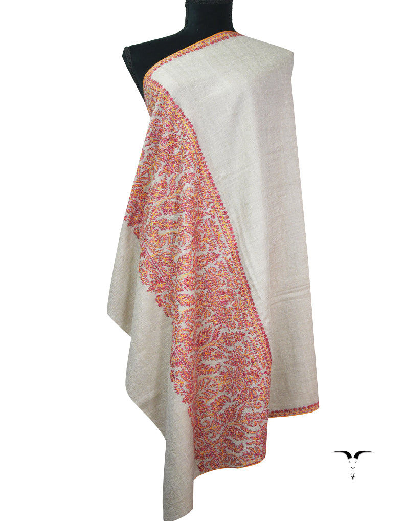 natural GI embroidery pashmina shawl 9357