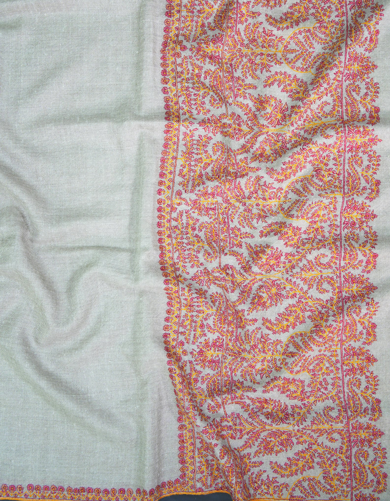 natural GI embroidery pashmina shawl 9357