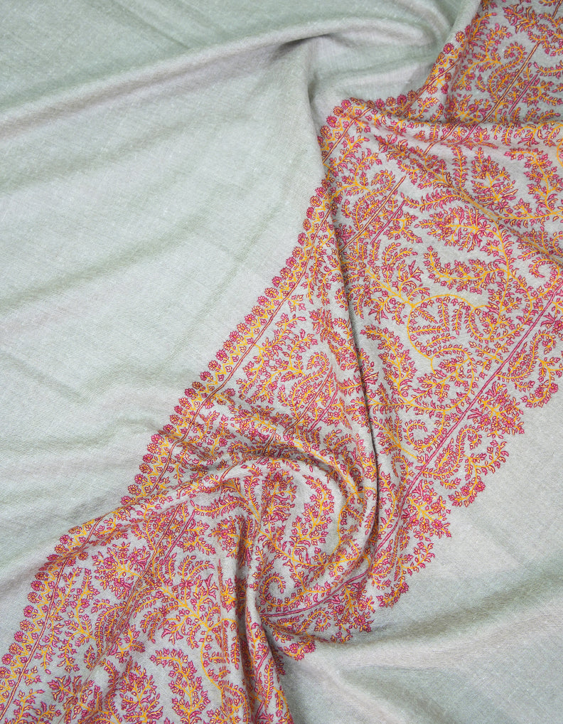natural GI embroidery pashmina shawl 9357